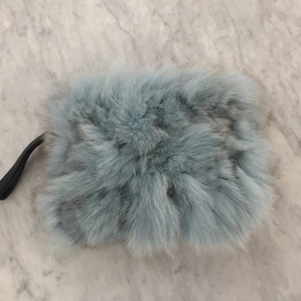 NWT Shopbop fox fur clutch
